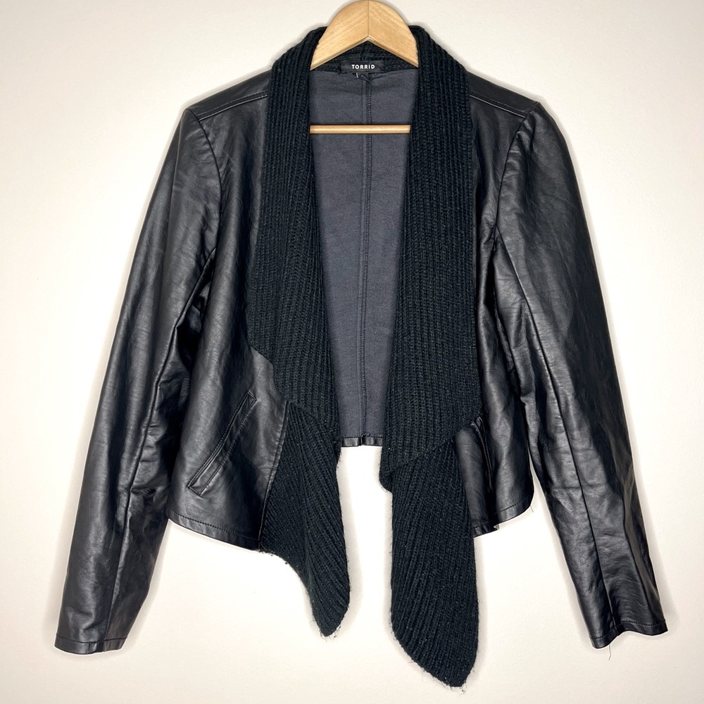 Torrid Moto Faux Leather Sweater Coat
